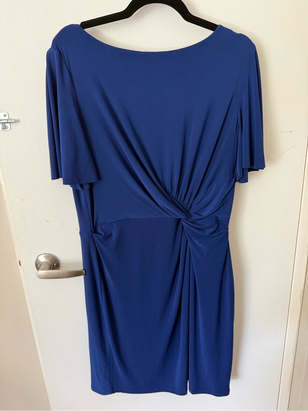 Ralph Lauren Royal Blue Knot-Detail Midi Dress